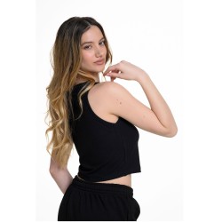J07 Ss24 Γυναικεία Κοντομάνικη Μπλούζα Crop Top Single Jersey S25/44016J