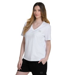 J07 Ss24 Γυναικεία Κοντομάνικη Μπλούζα V Neck T Shirt Single Jersey S25/44011J
