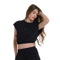 J07 Ss24 Γυναικεία Κοντομάνικη Μπλούζα Top Elastic Waist Single Jersey S25/65212J