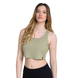 J07 Ss24 Γυναικεία Αμάνικη Μπλούζα Crop Top Rib Viscose S25/66404J