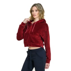 J07 Fw24 Γυναικεία Ζακέτα Με Κουκούλα Hoodie Crop Jacket Velour W26/64246J