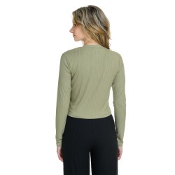 J07 Fw24 Γυναικεία Μακρυμάνικη Μπλούζα Crop Top Long Sleeve "Rib Viscose" W26/67102J