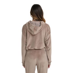 J07 Fw24 Γυναικεία Ζακέτα Με Κουκούλα Hoodie Crop Jacket Velour W26/64246J