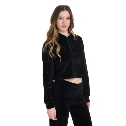 J07 Fw24 Γυναικείο Φούτερ Fleece Hoodie Crop Top Velour W26/64244J