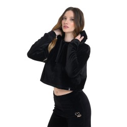 J07 Fw24 Γυναικείο Φούτερ Fleece Hoodie Crop Top Velour W26/64244J