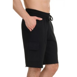 J07 Ss25 Ανδρική Βερμούδα Bermuda Cargo Raw Edges Frenchterry S26/54089J