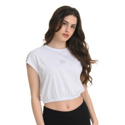 J07 Ss25 Γυναικεία Κοντομάνικη Μπλούζα Top Elastic Waist Single Jersey S26/65212J