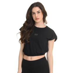 J07 Ss25 Γυναικεία Κοντομάνικη Μπλούζα Top Elastic Waist Single Jersey S26/65212J
