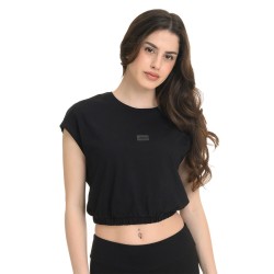 J07 Ss25 Γυναικεία Κοντομάνικη Μπλούζα Top Elastic Waist Single Jersey S26/65212J