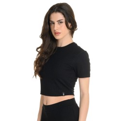 J07 Ss25 Γυναικεία Κοντομάνικη Μπλούζα Crop Top Short Sleeve Rib Viscose S26/66408J