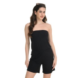 J07 Ss25 Γυναικεία Ολόσωμη Φόρμα Strapless Shorts Jumpsuit Rib Viscose S26/66434J