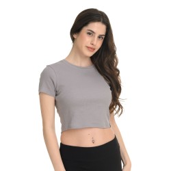 J07 Ss25 Γυναικείο Top Κοντομάνικο Crop Top Crewneck Rib Cotton 2X1 S26/66505J