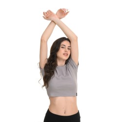 J07 Ss25 Crop Top Crewneck Rib Cotton 2X1 S26/66505J
