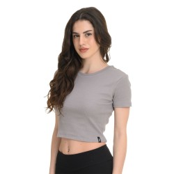J07 Ss25 Γυναικείο Top Κοντομάνικο Crop Top Crewneck Rib Cotton 2X1 S26/66505J